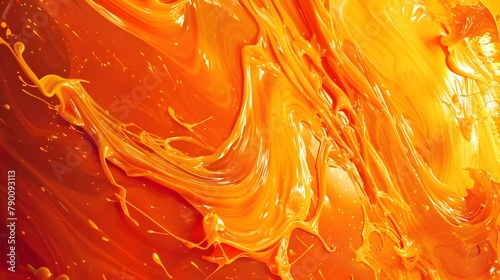 imagination with swirling paint strokes on a radiant tangerine background, captured in cinematic 16k ultra HD resolution for an electrifying experience.