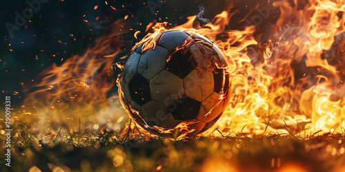 soccer ball in fire (