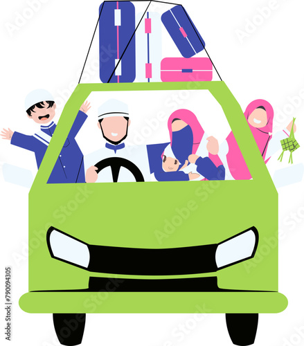 Muslim travel. Homecoming for Eid Al fitr. Eid Al fitr activity. 