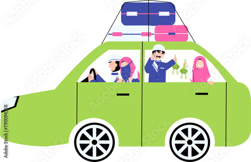 Muslim travel. Homecoming for Eid Al fitr. Eid Al fitr activity. 