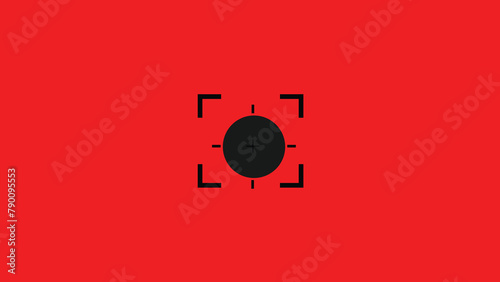 Abstract camera target icon simple design,black icon.