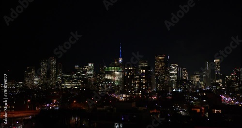 Wallpaper Mural Toronto Timelapse City CN Tower at Night with Lights Cars and Traffic Torontodigital.ca