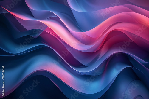 Abstract design of an elegant, curved form with blue and pink gradients