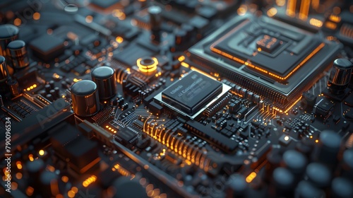 world of processors with a close-up shot that highlights its intricate circuitry and architectural beauty, portrayed in full ultra HD high resolution.