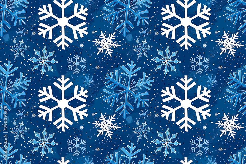 Wintry snowflake design with a festive feel on a blue background Wintry snowflake design with a festive feel on a blue background