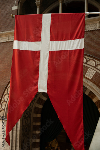 Danish national flag located in Copenhagen City Hall