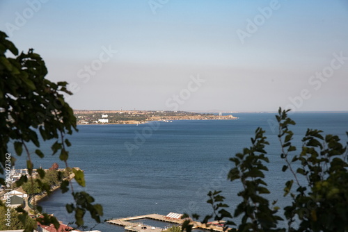 View of the Kerch Strait from Mount Mitridat in Kerch in summer photo