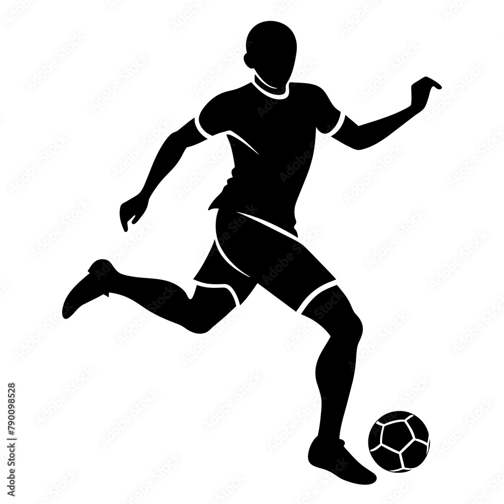 Dynamic Football Player Silhouette: Capturing Athletic Grace