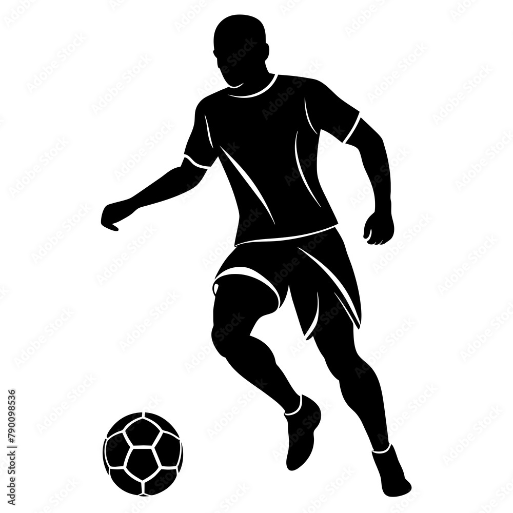 Dynamic Football Player Silhouette: Capturing Athletic Grace