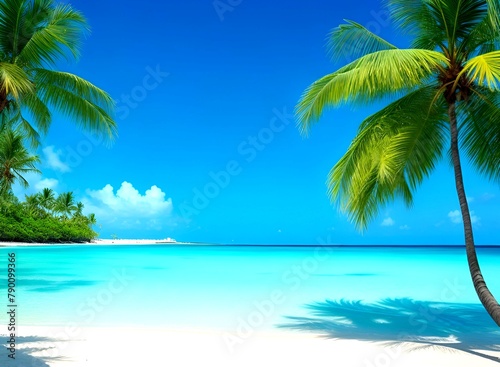 Beautiful tropical island with palm trees