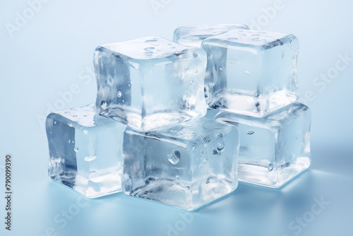 Illustration of crystal clear ice cubes