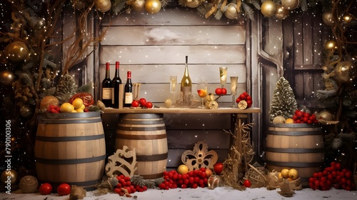 wine barrels in a cellar