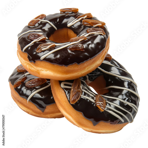 Sweet Domoni Date Delight Doughnuts Isolated On White Background
 photo