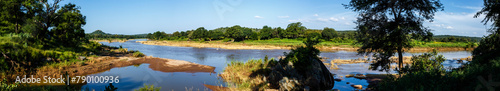 Olifant river panoramic scenery view in Kruger National park, South Africa photo