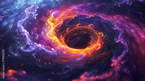 A swirling vortex of colors and shapes pulsating and shifting in an infinite loop photo