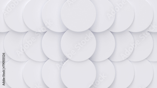 Abstract white and gray color, modern design stripes background with geometric round shape, 3d illustration (ID: 790103526)