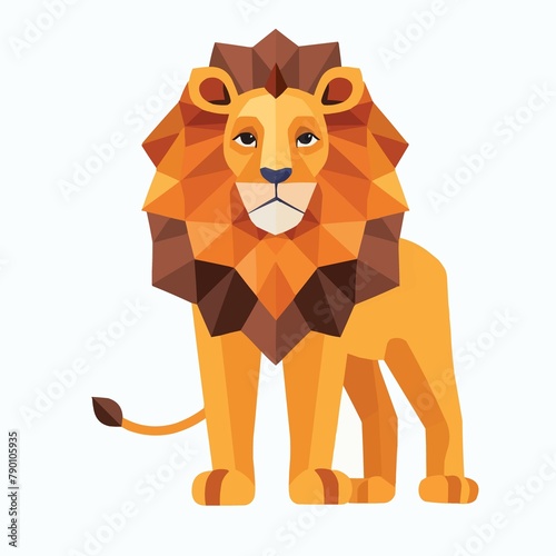 a lion with a mane standing in front of a white background