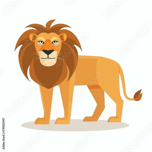 a cartoon lion standing with a long mane