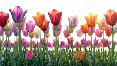 A field of flowers with a variety of colors including pink, yellow, and purple