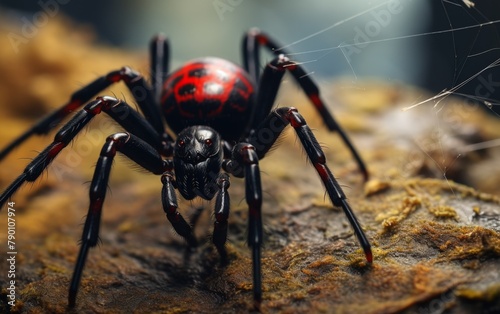 Menacing Black Widow Spider