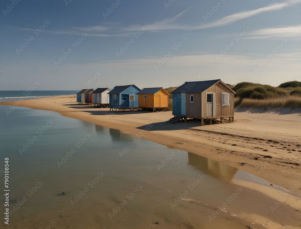 beach landscape with private wooden fishing huts in France at Fouras in web banner template
beach landscape with private wooden fishing huts in France at Fouras in web banner template