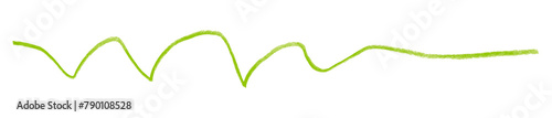 green pencil strokes isolated on transparent background