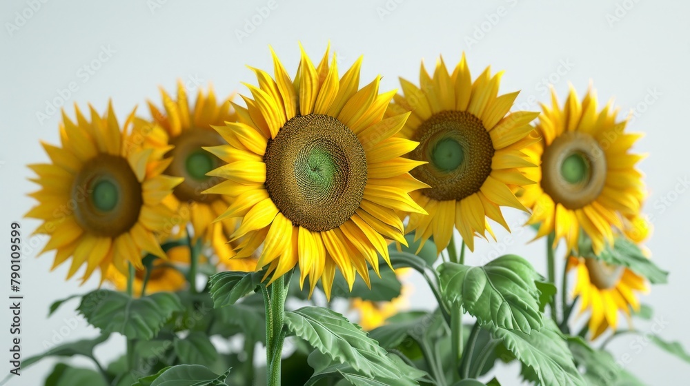A close up of a bunch of yellow sunflowers A close up of a bunch of yellow sunflowers