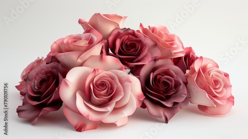 A bunch of pink roses are arranged in a pile