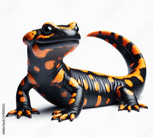 Image of isolated salamander against pure white background  ideal for presentations 