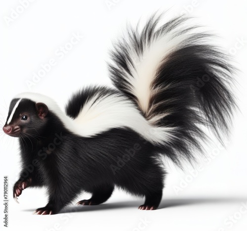 Image of isolated skunk against pure white background, ideal for presentations  © robfolio