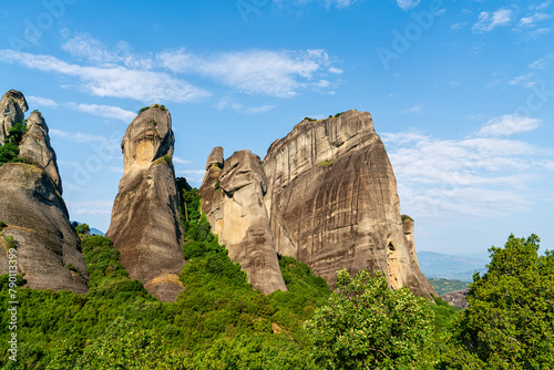 Meteora, Kalabaka, Greece. Meteora - rocks, up to 600 meters high. There are 6 active Greek Orthodox monasteries listed on the UNESCO list