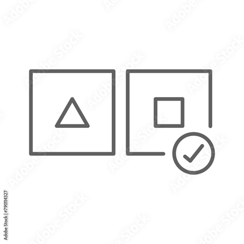 AB testing icon. Simple outline style. A, B, test, ab, split, hypothesis, choice, user, usability, business, technology concept. Thin line symbol. Vector illustration isolated. Editable stroke.