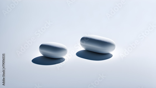 Tablets on a solid color background  medicine  health  and technology