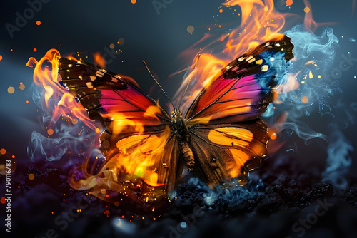 butterfly on fire