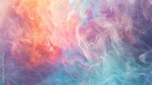 Ethereal wisps of color drifting across a canvas, blending and merging to create a soft and dreamlike abstract background. photo