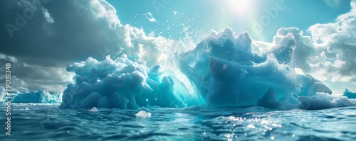 Polar ice melting into the sea, a powerful reminder of the perils of global warming