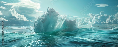 Polar ice melting into the sea, a powerful reminder of the perils of global warming photo