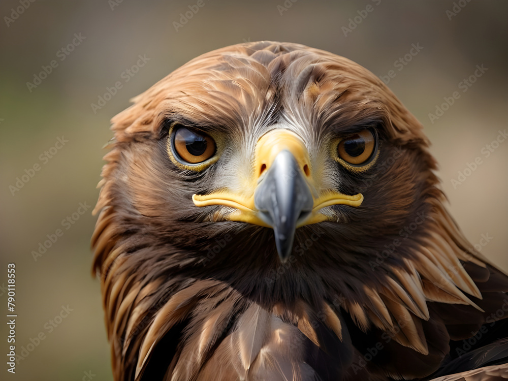 Golden eagle, head close-up. Portrait of a bird. Golden eagle, head close-up. Portrait of a bird.