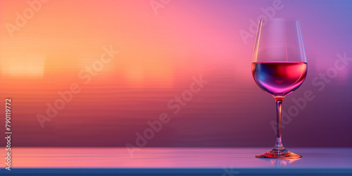 Wine glass minimalist concept background design. Wineglass alcohol drink poster. Wine creative poster wallpaper. Raster bitmap digital illustration. AI artwork. photo