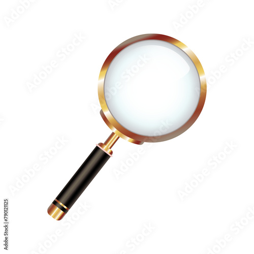 vintage magnifying glass vector illustration on white background
