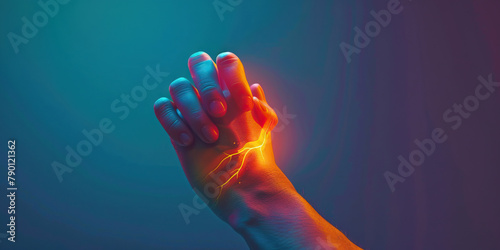 Carpal Tunnel Trouble: The Wrist Pain and Numbness - Imagine a person holding their wrist in pain, with a faded hand to indicate numbness, illustrating the wrist pain and numbness photo