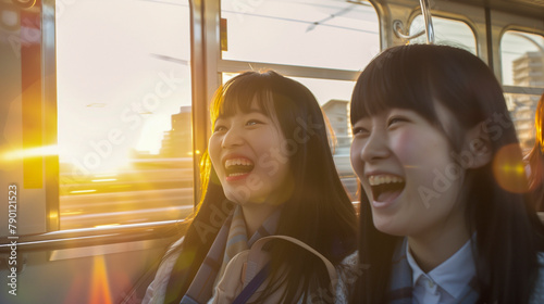 Japanese girls taking selfie