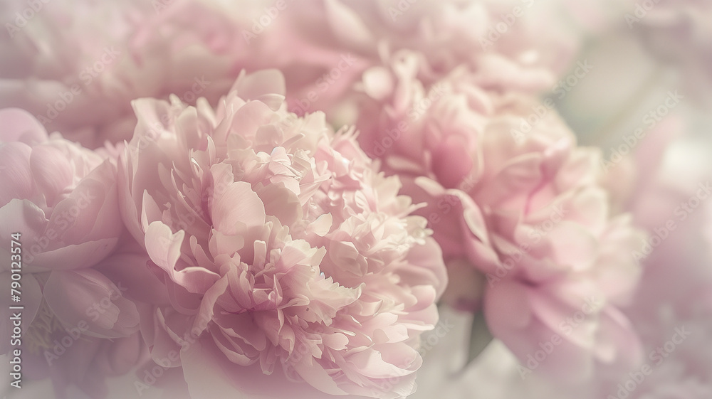 Exquisite spring background with beautiful pink peonies. templates for poster, invitation, card, banner.