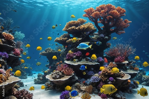 Majestic Display of Underwater Ecosystem: Embracing Coral Reef Biodiversity. © Andrey