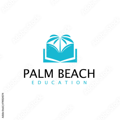 Vector palm education logo design