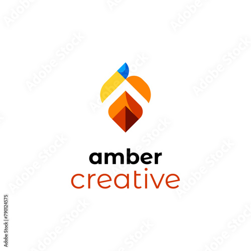 Vector amber diamond logo illustration design