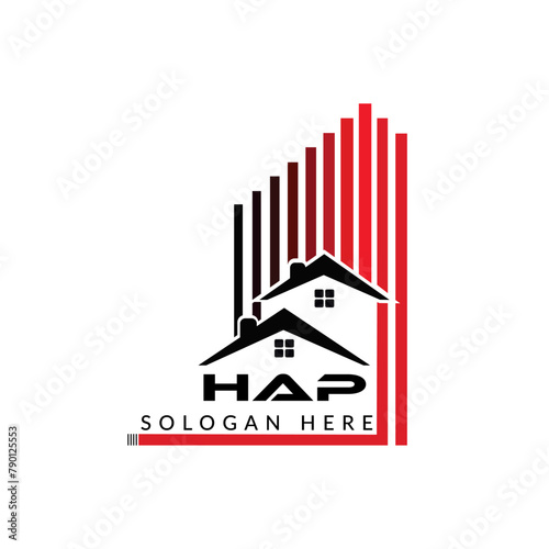 Bild auf Leinwand Letter HAP building vector, HAP initial construction