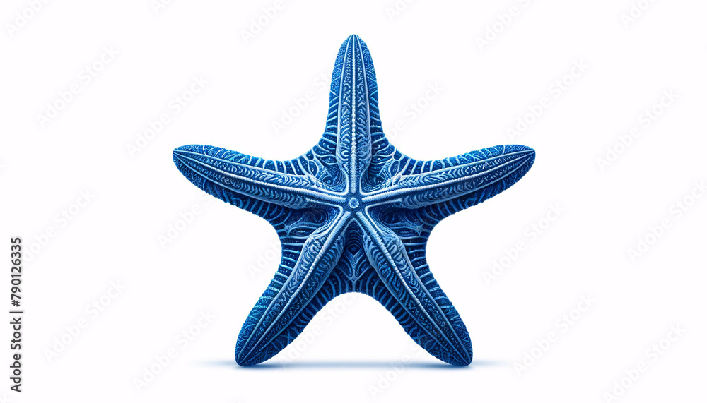 a blue starfish with intricate details on its arms and body a blue starfish with intricate details on its arms and body