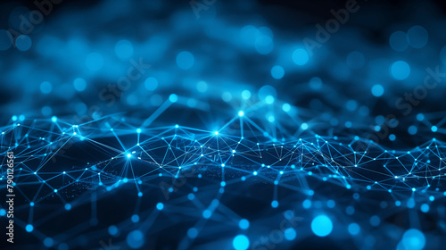 Cyber big data flow. Blockchain data fields. Network line connect stream. Concept of AI technology, digital communication, science research © Katrin_Primak