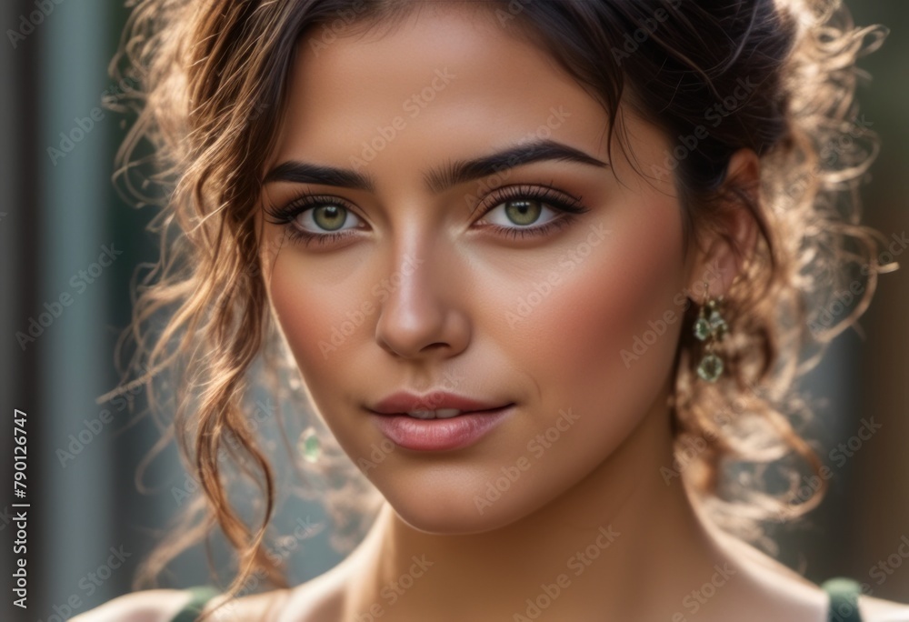Naklejka premium A Portrait Of Breathtakingly Gorgeous, Exotic, Beautiful Woman. 